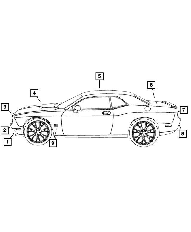 6ZA70XXXAA - Exterior Ornamentation: American Flag Decal, Front Fender, Right for Mopar Image