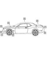 6ZA71XXXAA - Exterior Ornamentation: American Flag Decal, Left for Mopar Image