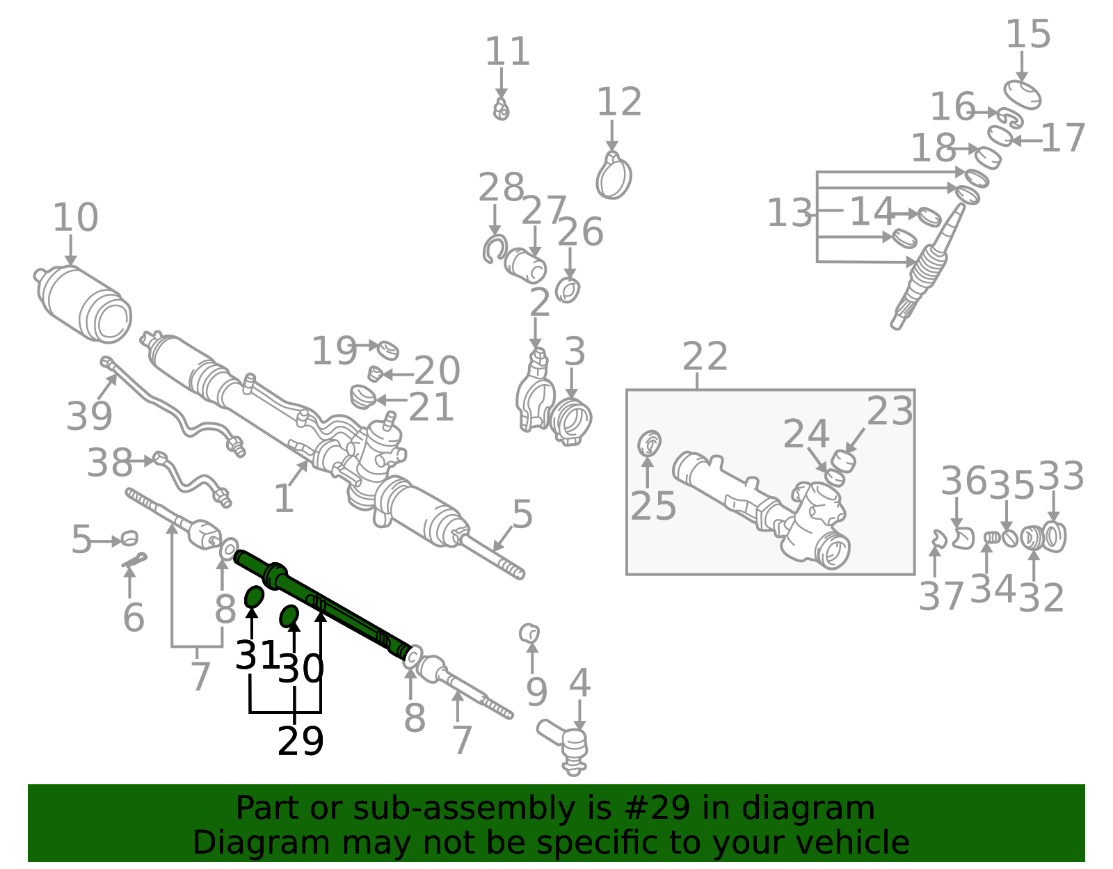 ☆c☆ 44204-42021 - Rack And Pinion Rack Gear 1996-2000 Toyota RAV4