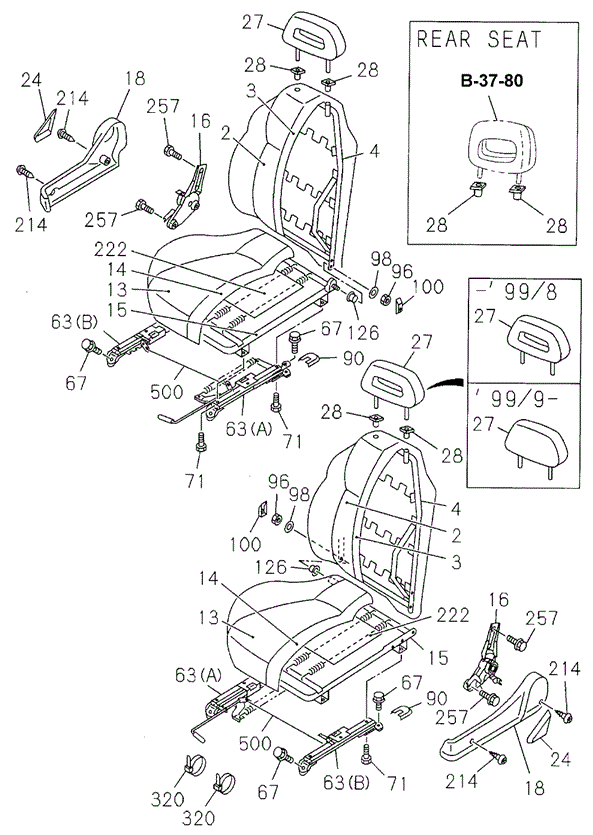 Front Seat (1) for 2000 Honda Passport #0
