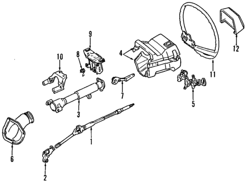 Steering Column Components for 1984 Toyota Starlet #1