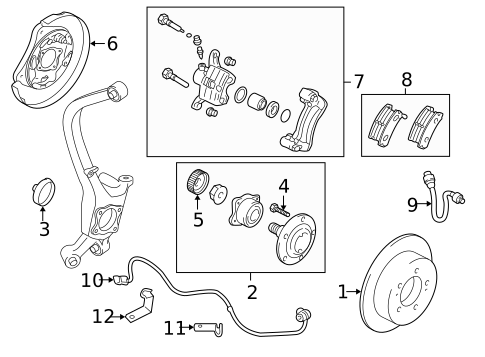 Brake Components for 2002 Mitsubishi Eclipse #1