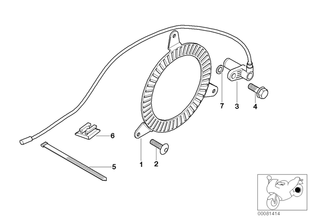 34522345845 - : Rotational-Speed Sensor, Rear for BMW-Motorrad Image