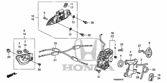 Rear Door Locks - Outer Handle for 2012 Honda Fit #0