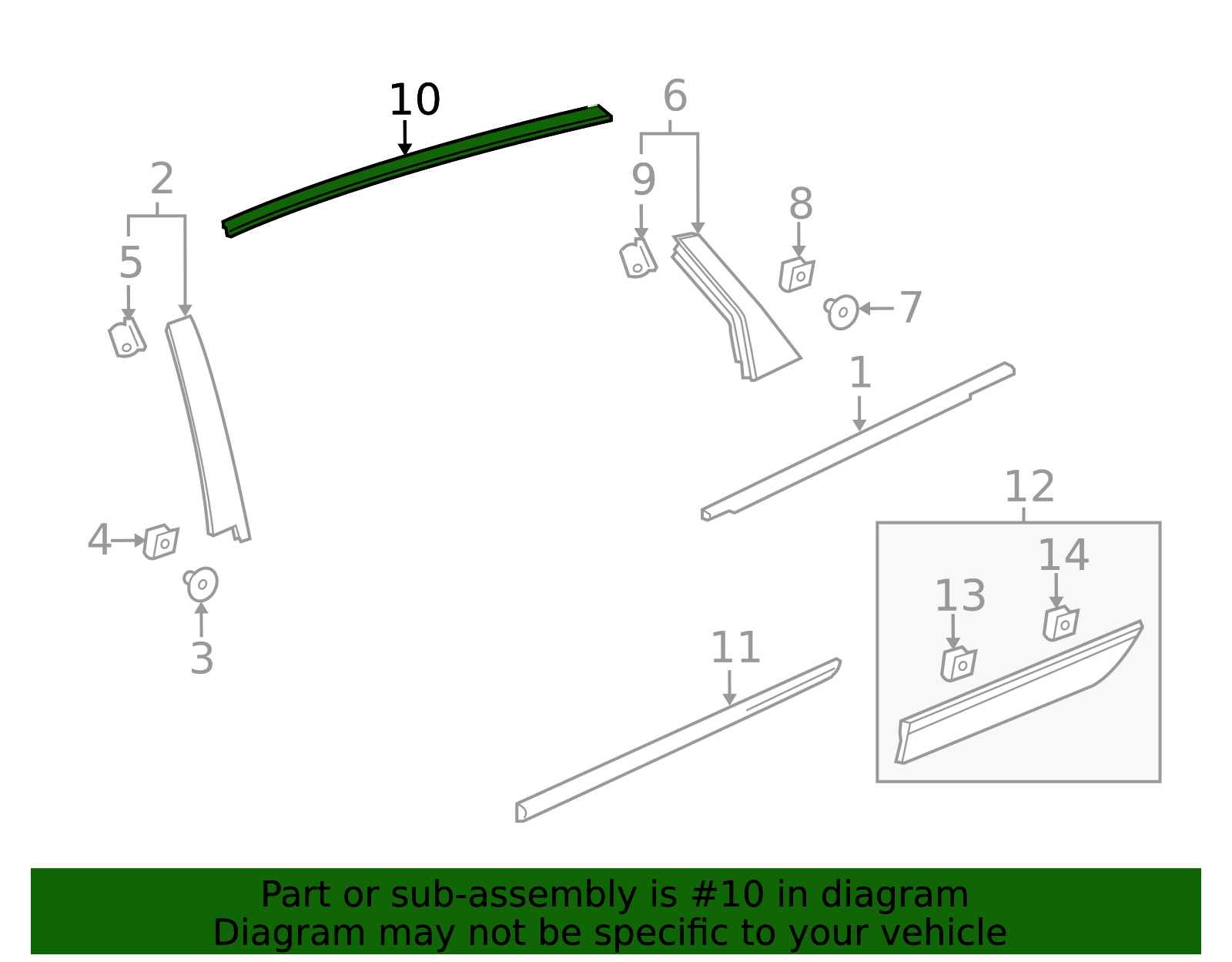 84175958 - Rear Driver Side Door Window Upper Reveal Molding 2017