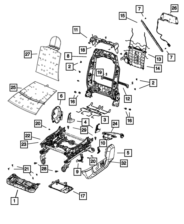 68050447AA - Interior Trim: Front Seat Cushion Frame for Mopar Image image
