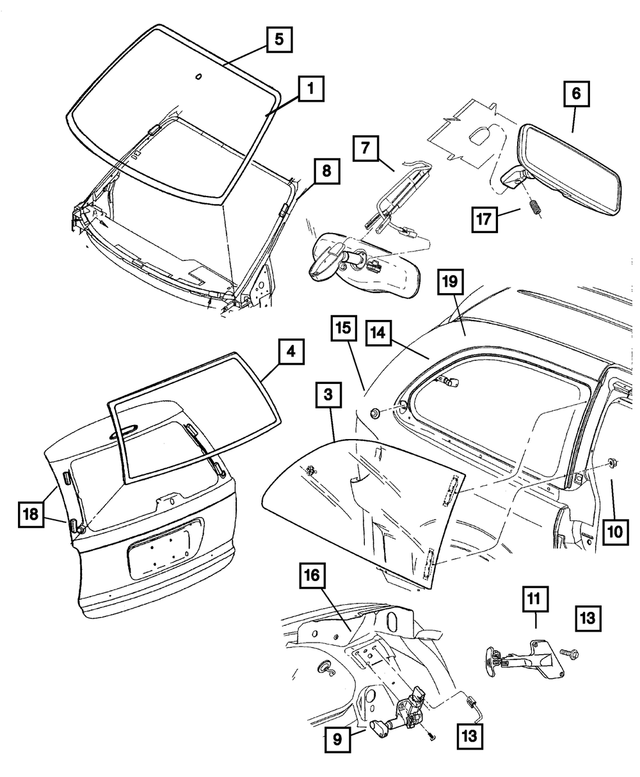 5020776AC - Body Sheet Metal Except Doors: Backlite for Mopar Image