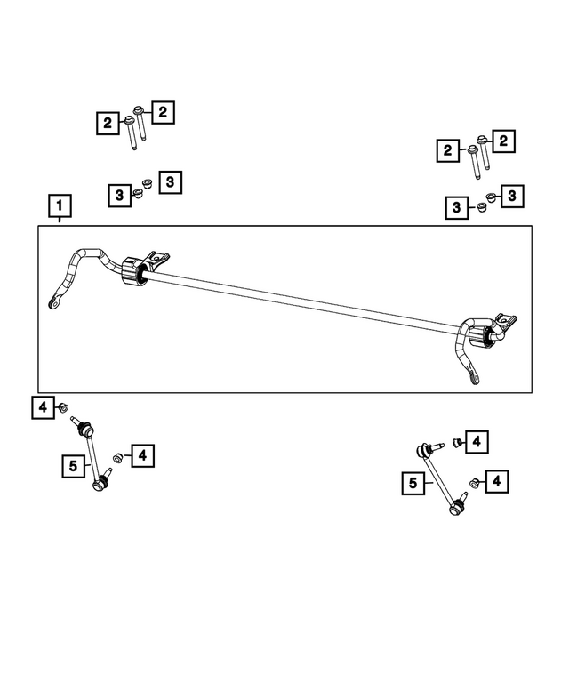 68485886AB - Rear Suspension: Rear Suspension Stabilizer Bar Assembly for Mopar Image