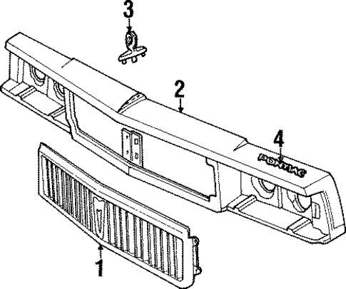 Grille for 1989 Pontiac Safari #0