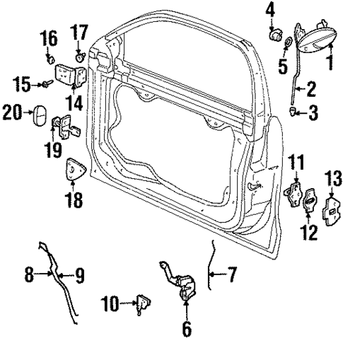 Lock & Hardware for 1997 Oldsmobile Cutlass #0
