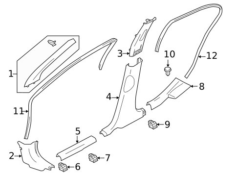 Interior Trim - Pillars for 2014 Nissan Versa #0