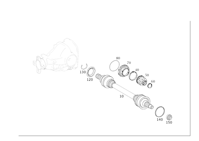 2213504802 - Rear Axle: Drive Shaft for Mercedes-Benz: 300S, CL550, CLS400, CLS550, CLS63 AMG S, E400, E550, E63 AMG, E63 AMG S, GLK350, S350, S400, S500, S550, SL400, SL450 Image image