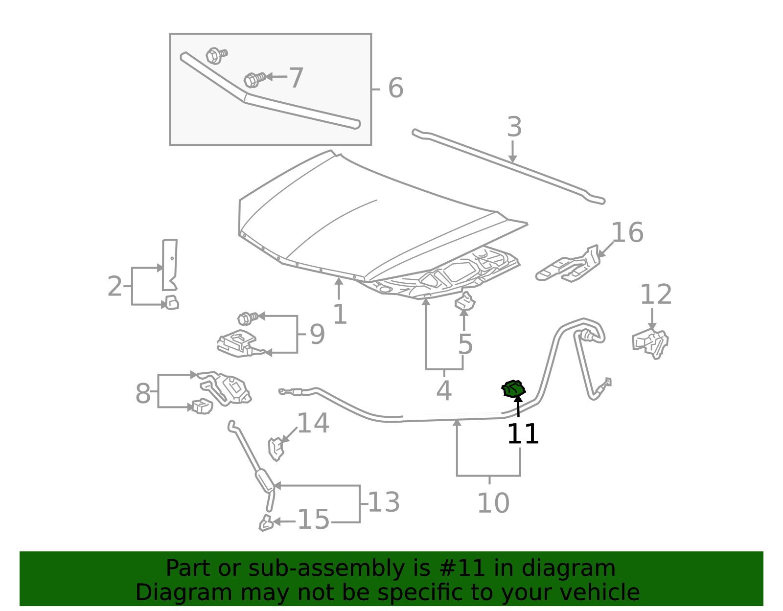 2004-2013 Acura Hood Release Cable Clip 91504-SDA-003 | OEM Parts Online