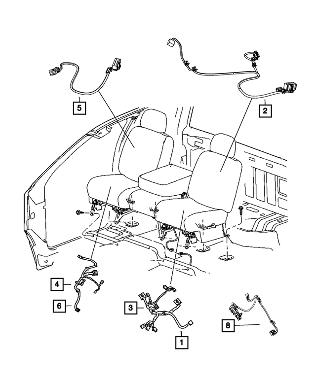 68050510AA - Electrical: Seat Back Wiring for Mopar Image