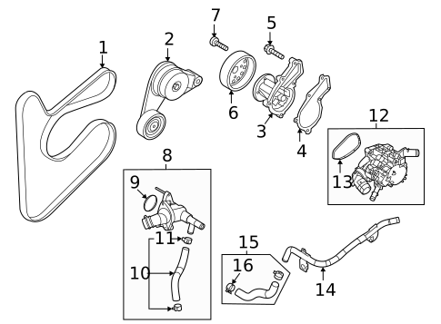Belts & Pulleys for 2023 Hyundai Kona Electric #0