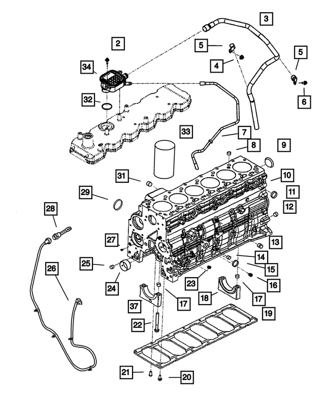 5093066AC - Engine 5.9L Six Cylinder (Diesel): Breather Tube for Mopar Image