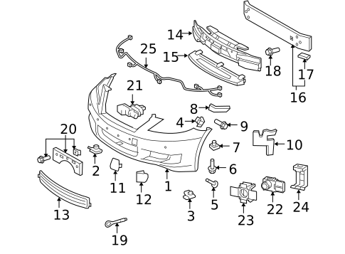 Bumper & Components - Front for 2010 Lexus LS600h #0