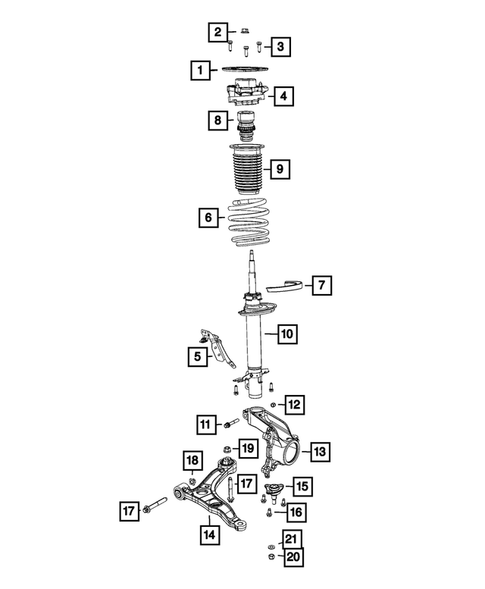 Front Suspension, Strut and Cradle for 2017 Ram ProMaster 1500 #0