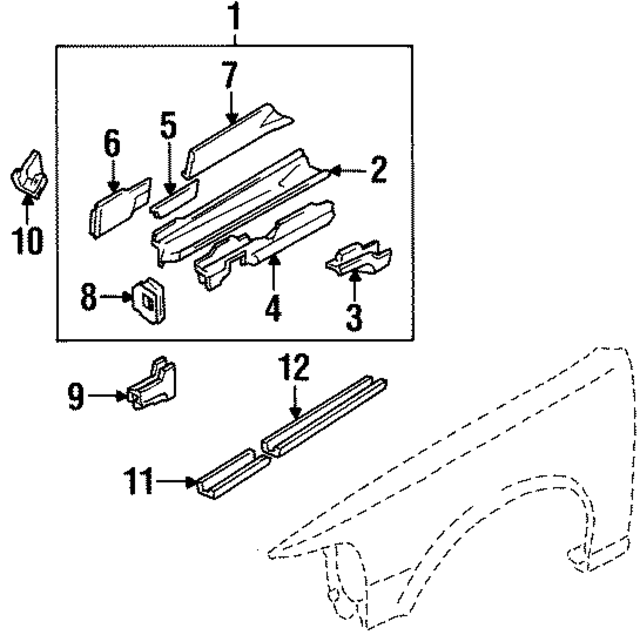 7511060U39 - Body: Side Rail for Infiniti Image