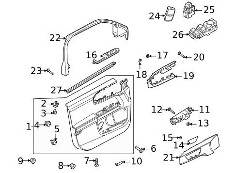 Interior Trim - Front Door for 2023 Ford Escape #1