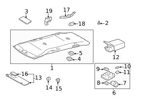 Interior Trim - Roof for 1999 Toyota Sienna #0