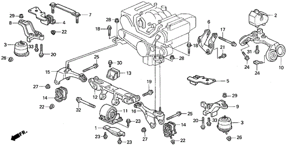 Engine Mount (V6) for 1997 Acura TL #0