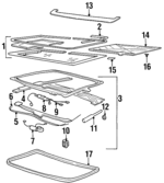 22659843 - Body: Sunroof Glass for Buick: Skylark | Oldsmobile: Achieva | Pontiac: Grand Am Image