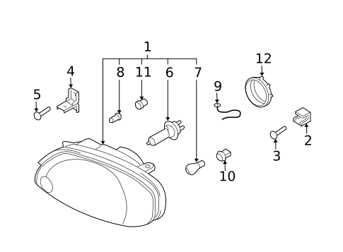 Headlamp Components for 2003 Hyundai Accent #0