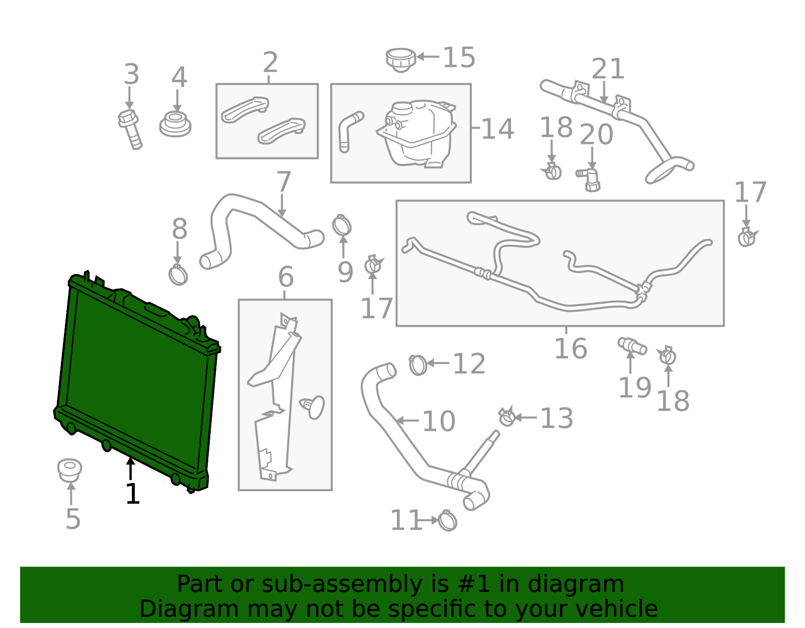 8940 Radiator 2009-2015 Cadillac CTS Radiator 25876664 | OEM Parts Quick