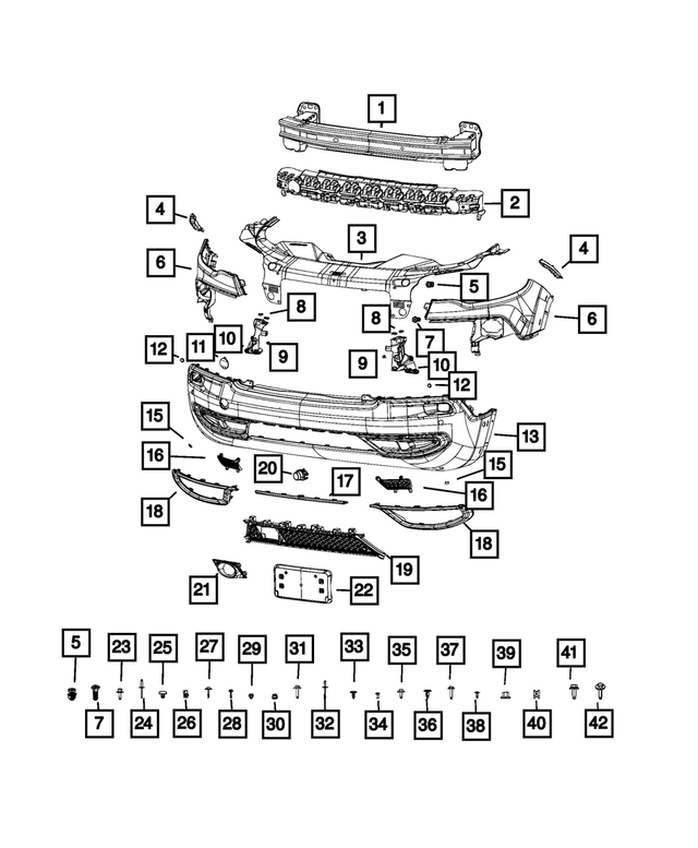 68505501AA - Frame, Bumper and Fascia: Lower Grille Plug for Mopar Image