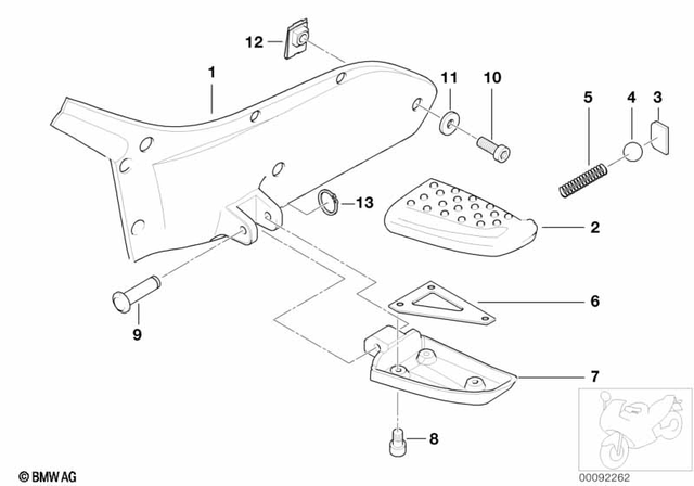 46717682410 - : Footrest, Rear Right for BMW-Motorrad Image