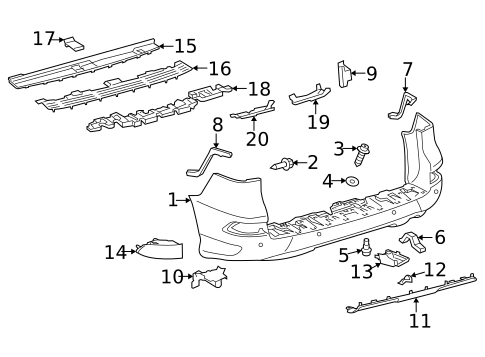 Bumper & Components - Rear for 2020 Lexus GX460 #0