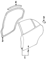 F7CZ5424544AAC - Body: Door Shell Seal for Ford: Escort | Mercury: Tracer Image