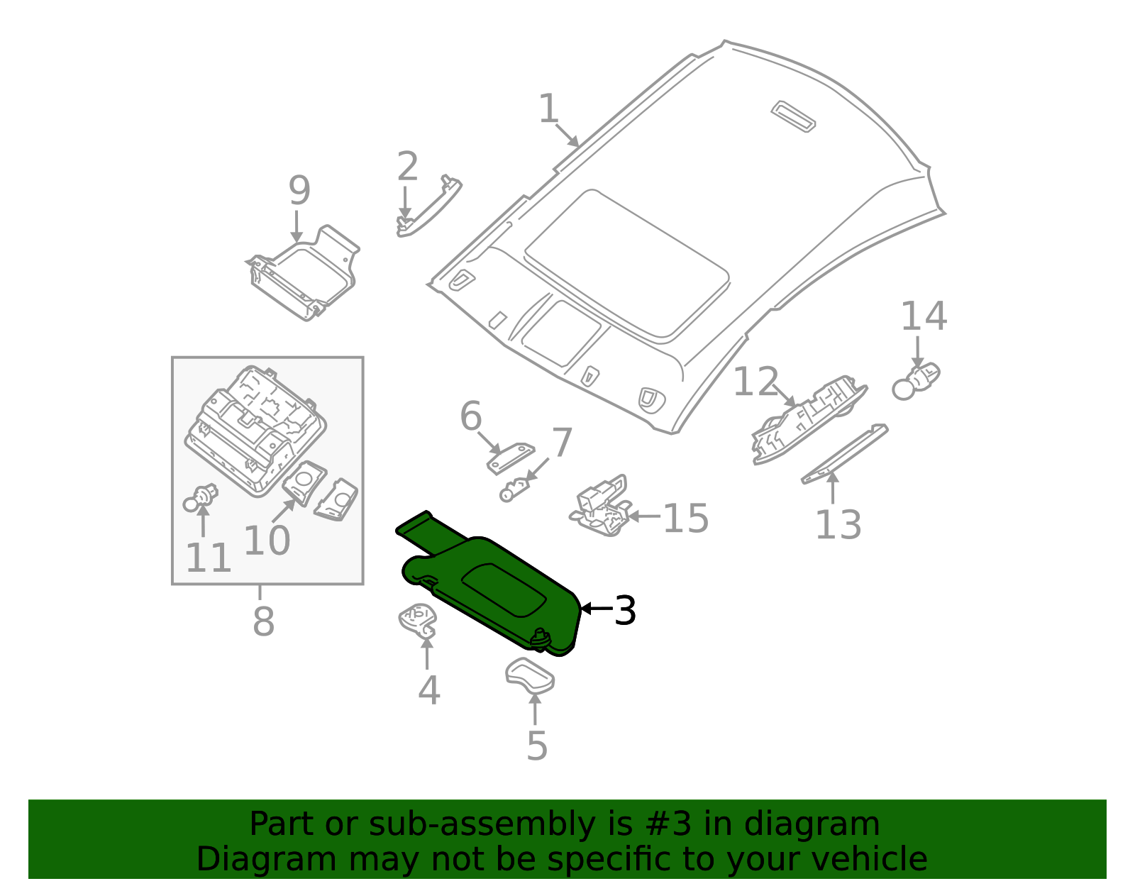 2009-2012 Nissan Maxima Sun-Visor 96400-9N00A | Nissan USA