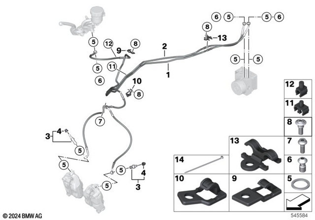 34329829772 - : Brake Line Brake Circuit for BMW-Motorrad Image