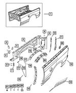 68079526AA - Body Sheet Metal Except Doors: Box Side Reinforcement, Right for Mopar Image