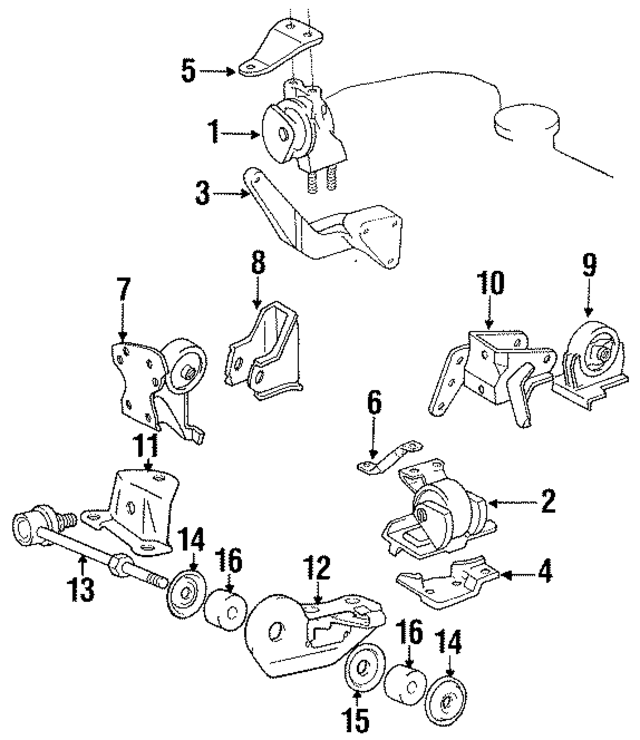 1237174220 - Engine: Insulator,  Engine Mounting,  Rear for Toyota: MR2 Image