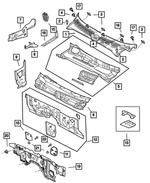 55255819AD - Body Sheet Metal Except Doors: Heat Shield, Left for Mopar Image