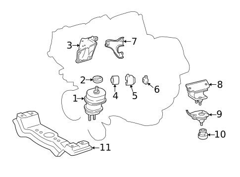 Engine & Trans Mounting for 2014 Lexus LS600h #0