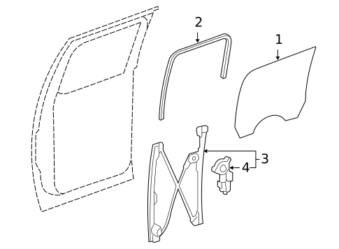 Exterior Trim - Rear Door for 2009 GMC Sierra 1500 #2