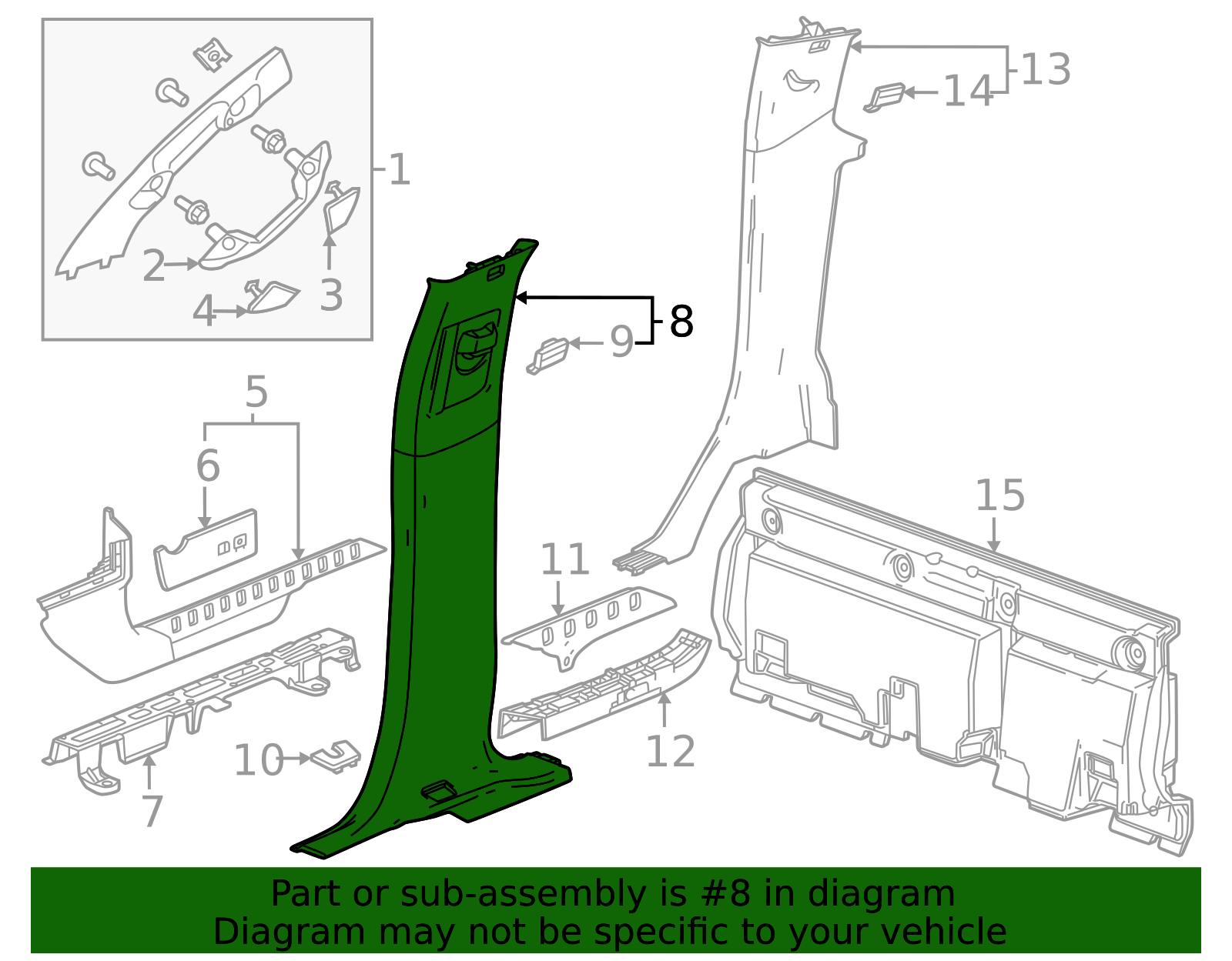 2023-2026 GM Center Pillar Trim 85595042 GM | GMPartsDirect.com