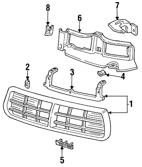 Grille & Components for 1996 Buick Regal #0