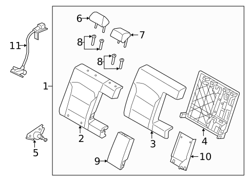 Rear Seat Components for 2020 Hyundai Elantra #0