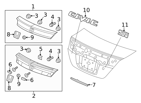 Exterior Trim - Trunk for 2013 Honda Civic #0