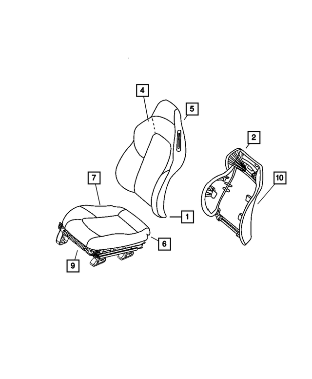 1BF48BD5AA - Interior Trim: Front Seat Back, Right for Mopar Image image
