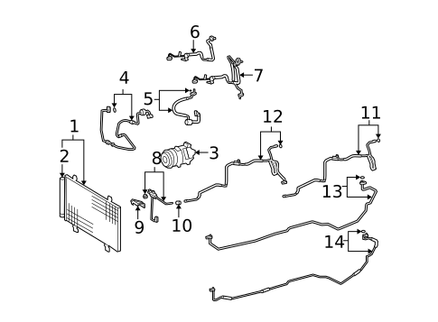 Condenser, Compressor & Lines for 2007 Lexus LS460 #0