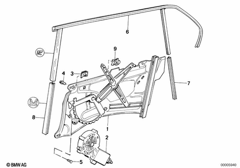 Door, Rear for 1992 BMW 735iL #0