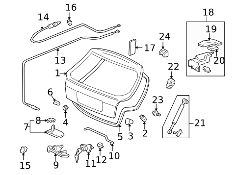 Gate & Hardware for 1997 Honda Civic #0