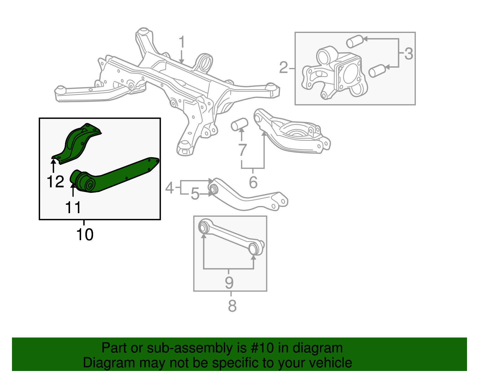 A-Premium 2x Suspension Trailing Arm Rear Side For Hyundai