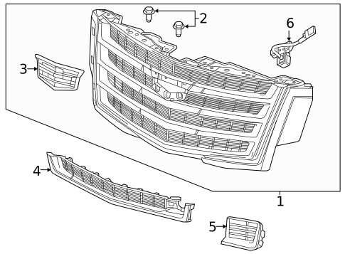 Grille & Components for 2016 Cadillac Escalade ESV #0